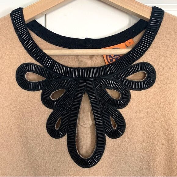 Tory Burch Black Beaded 100% Wool Sweater Tunic - Picture 3 of 10